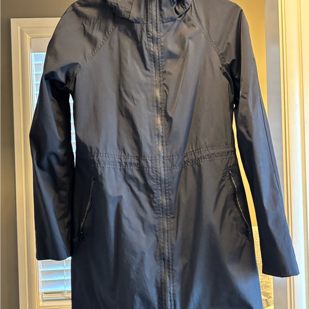 Women's Black Hooded Rain Jacket
